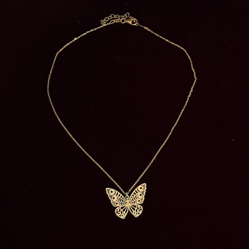 Mia Fiore 925 Sterling Silver 18k Gold Plated Delicate Butterfly Necklace